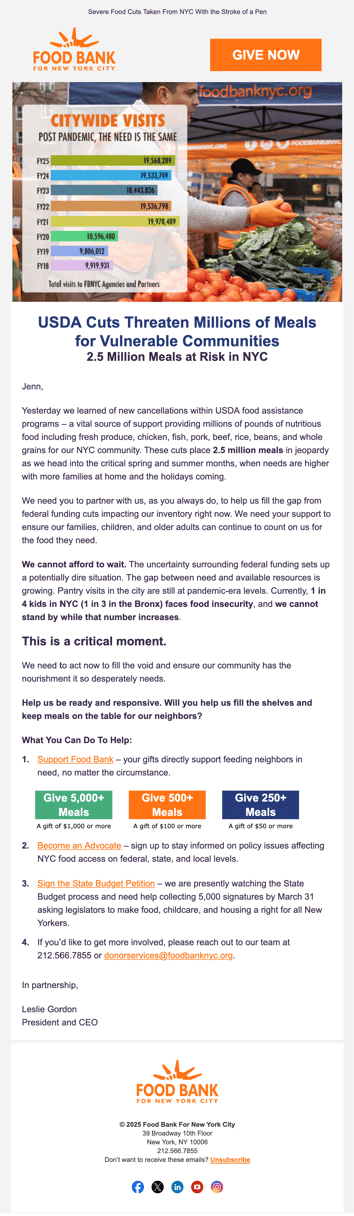 Food Bank For New York City Email 2