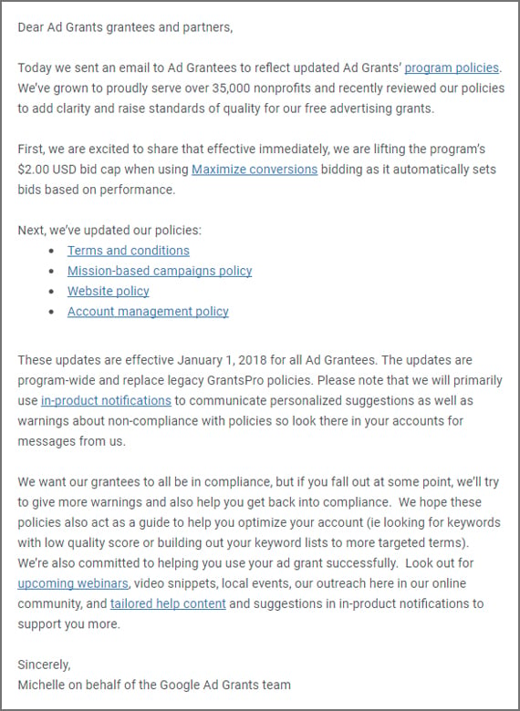 Google-Ad-Grant-Policy-Update