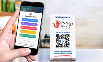 Helping hand QR code donation form