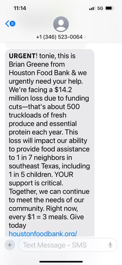 Houston Food Bank Text