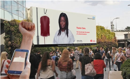 NHS augmented reality billboard