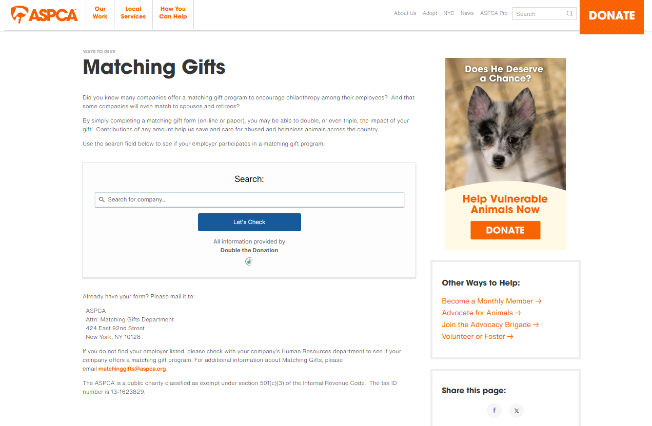 RKD Group_DTD_Matching Gifts & Animal Care Foundations How to Raise More_ASPCA